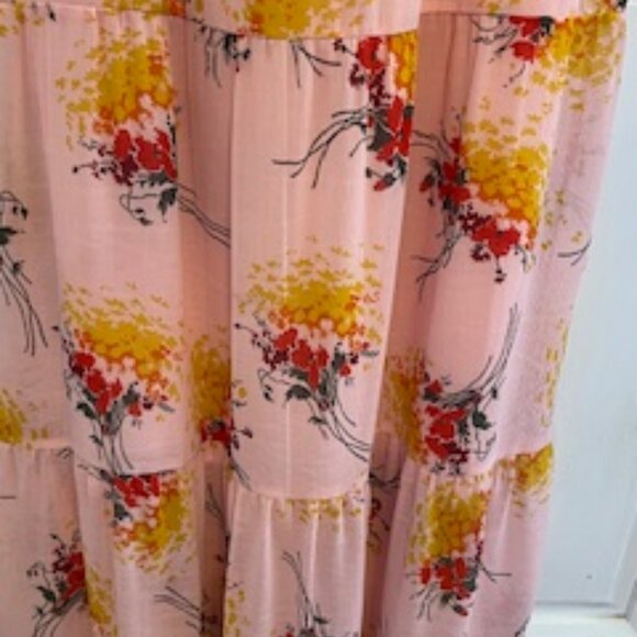 J. Crew Mercantile Maxi Dress Pink Floral Tiered Strappy, Size 8 - Picture 10 of 12